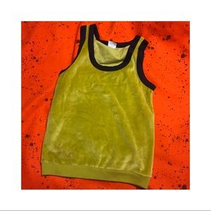 chartreuse velour tank